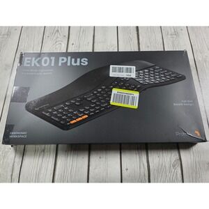 ProtoArc EK01 Plus Dual Mode Ergonomic Keyboard Wireless Bluetooth Backlit Black